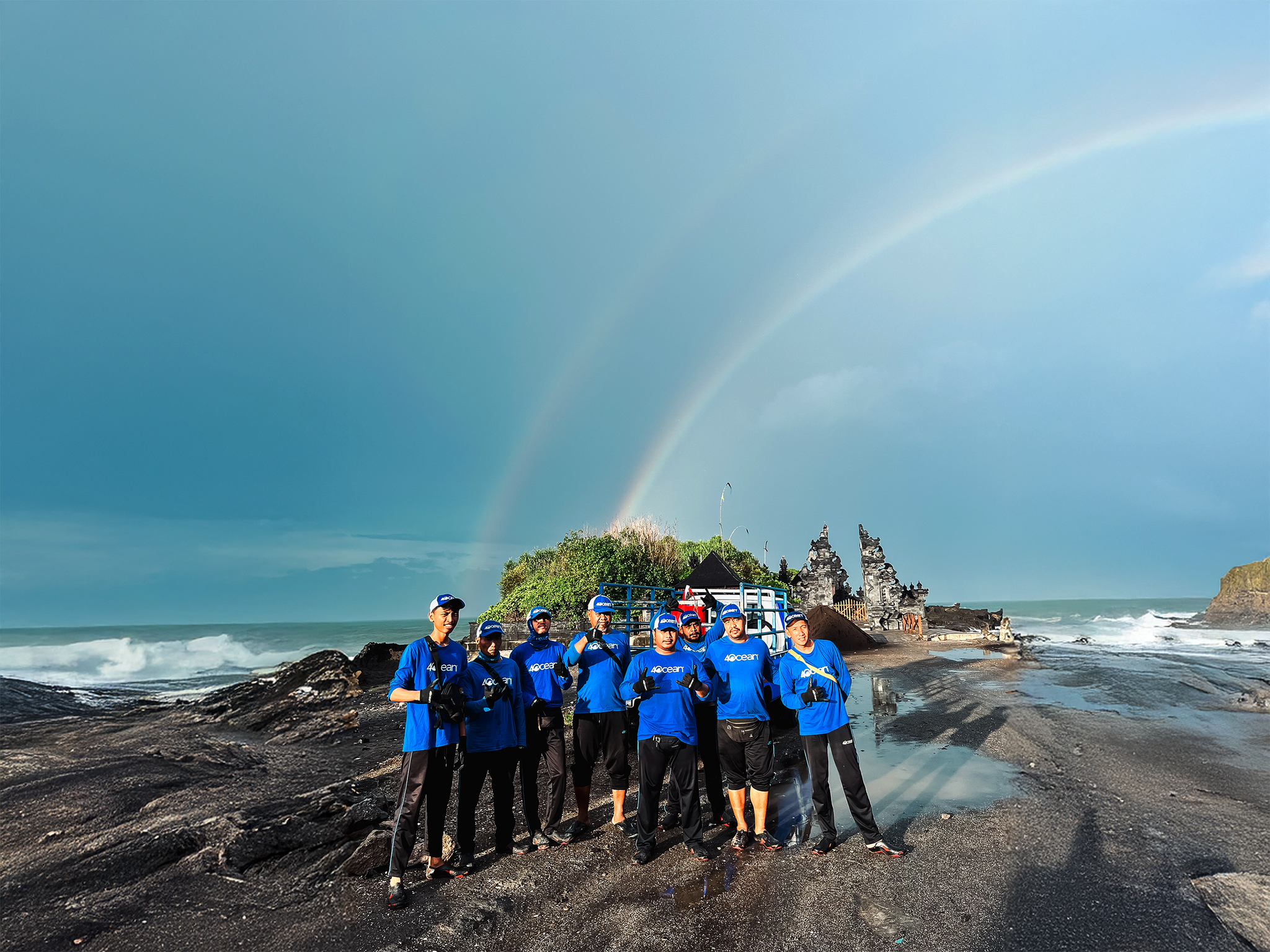 When the Rainbow Welcomed Our Action at Mengening Beach
