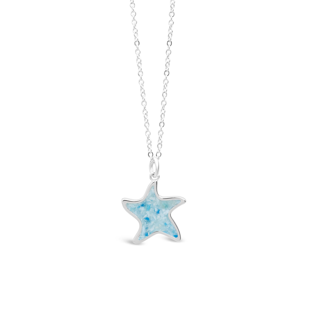 4ocean x Dune Explorer Starfish Necklace - Silver - Hawaii Blue