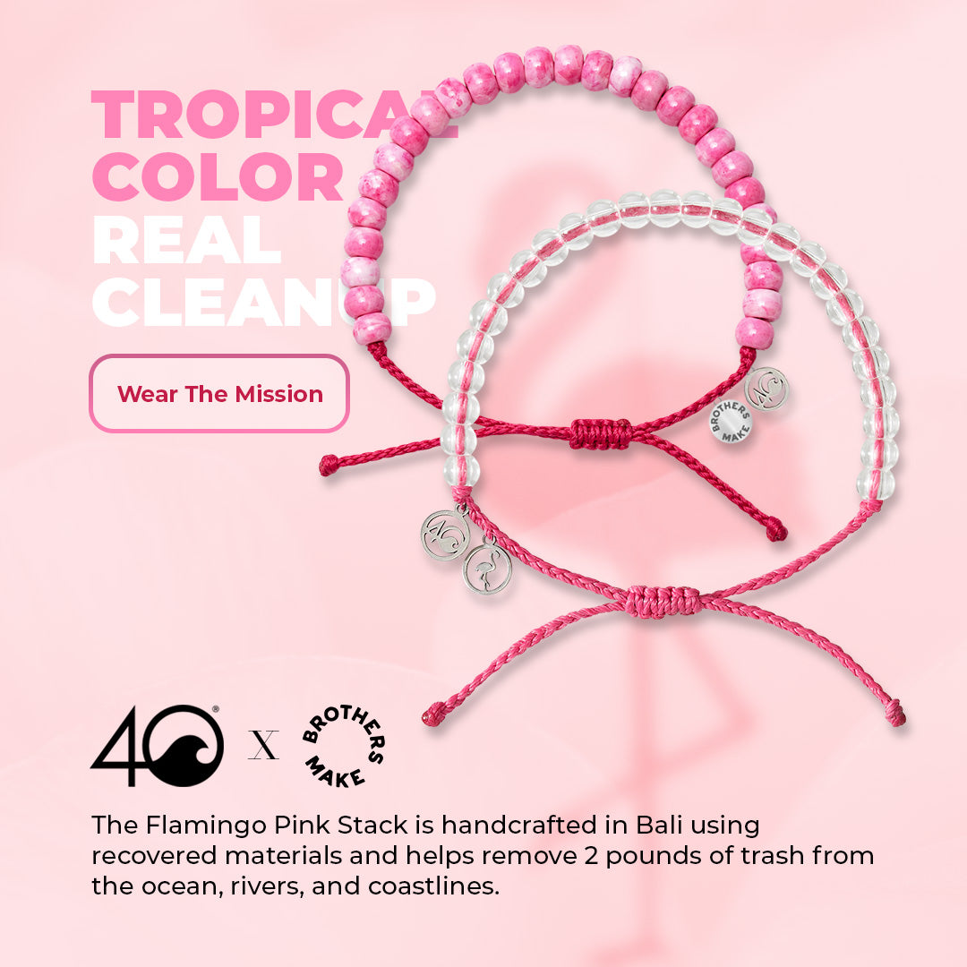 4ocean x Brothers Make Colors of the Seas Collection - Flamingo Pink Stack
