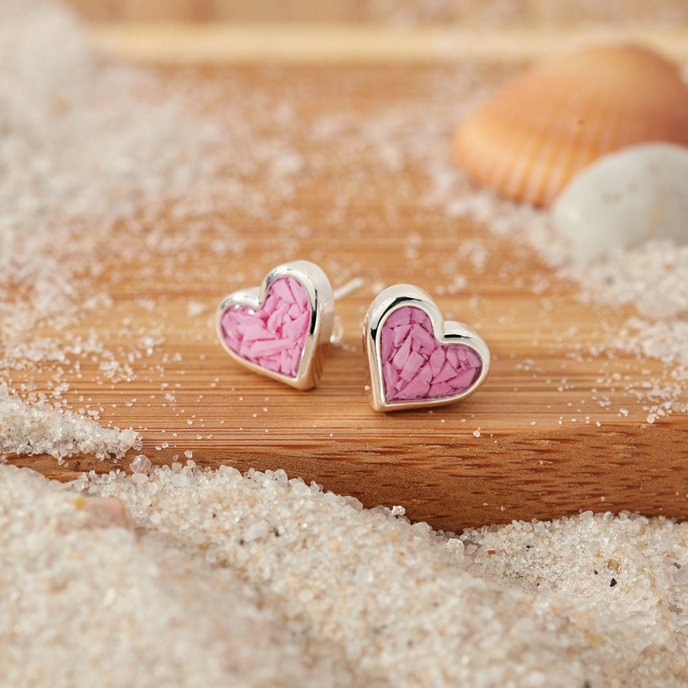 4ocean x Dune Breast Cancer Awareness Small Heart Earrings