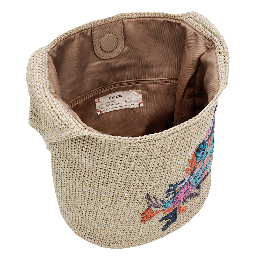 Sakroots x 4ocean Crochet Hobo Bag with Sea Turtle Embroidery