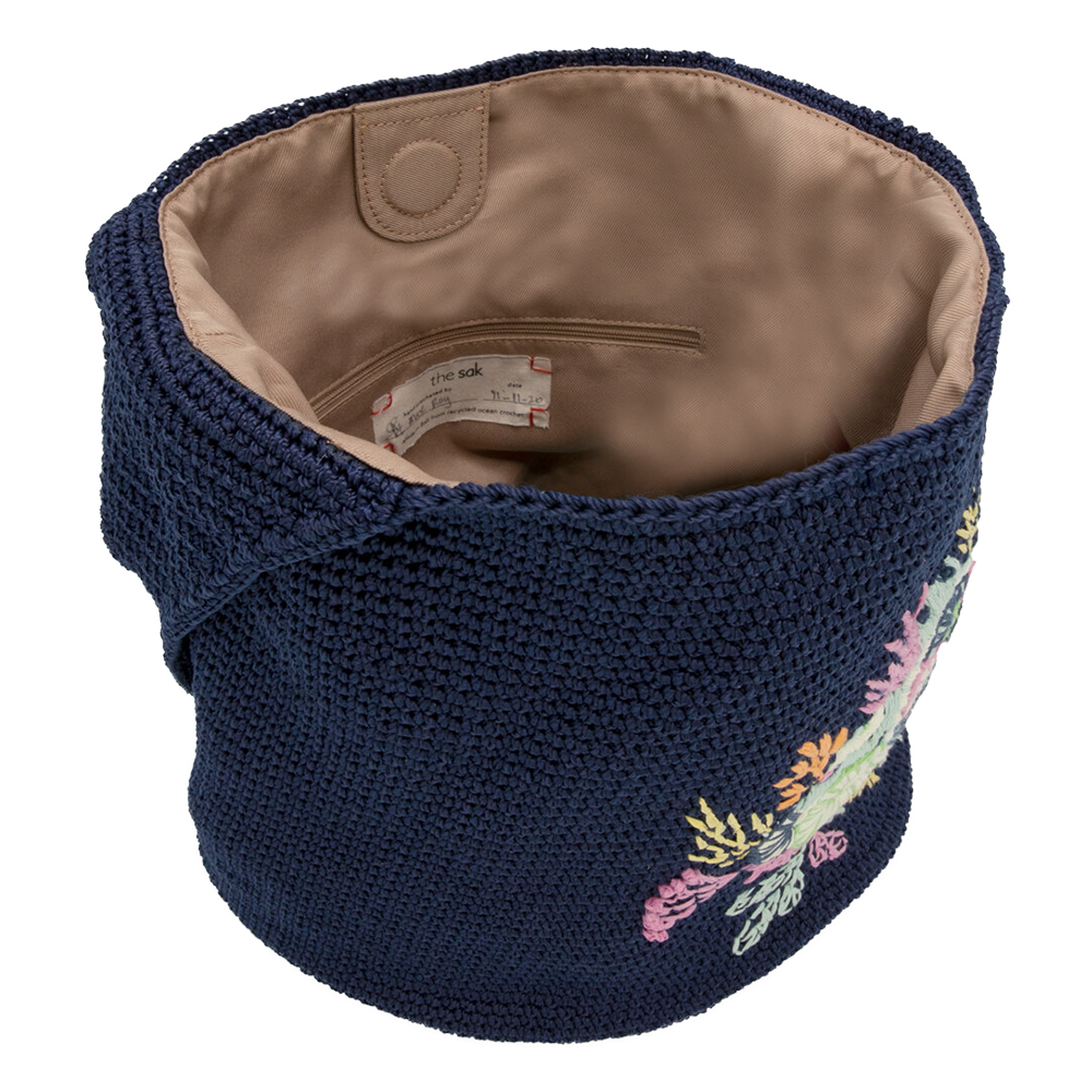 Sakroots x 4ocean Crochet Hobo Bag with Sea Turtle Embroidery