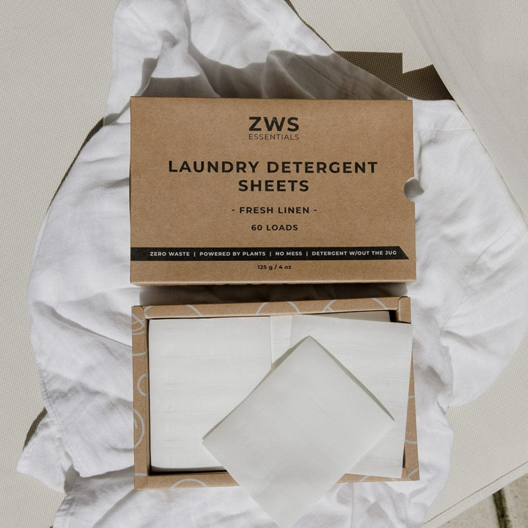 ZeroWasteStore Laundry Detergent Sheets - Zero Waste Laundry Detergent, Eco-Friendly, Plant Based, Allergen-Free, 60 Loads