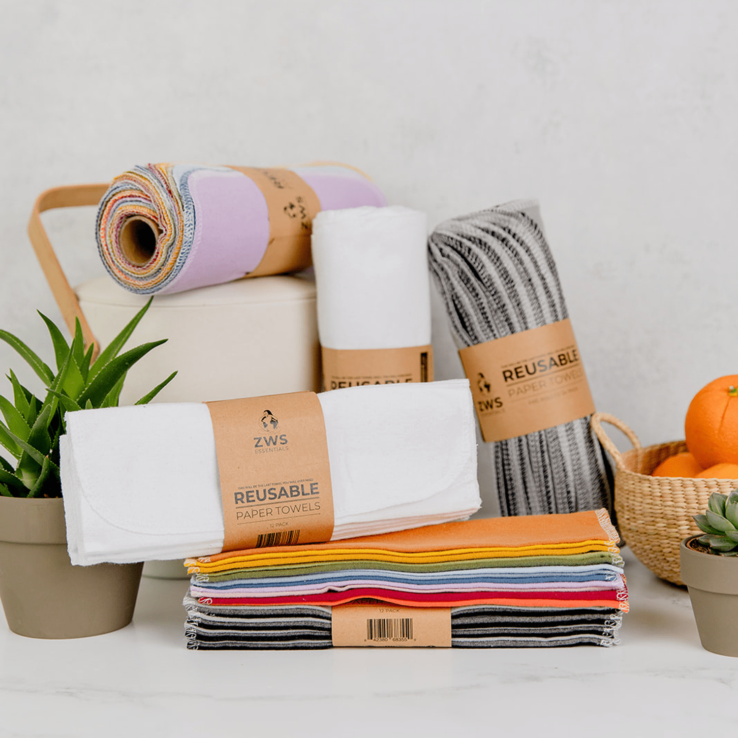 ZeroWasteStore Reusable Paper Towels - 100% Organic Cotton, 12 or 24 P –  4ocean