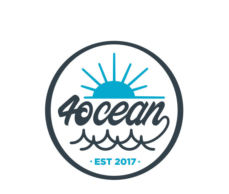 4ocean logo script sun and wave sticker