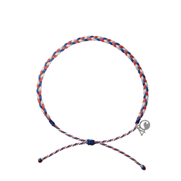 Patriotic Twist Braided Anklet on white background