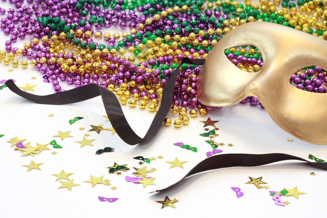 Plastic Mardi Gras Beads and Mask