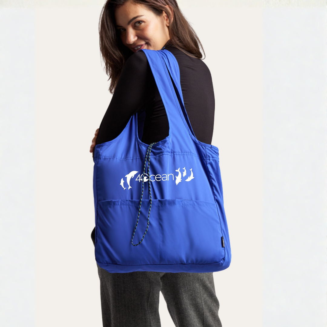 4ocean x BYBBA BALOS PACKABLE DOLPHIN TOTE BAG