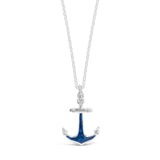 4ocean x Dune Explorer Anchor Necklace with Cubic Zirconia - Silver - Bali Blue