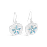 4ocean x Dune Explorer Sand Dollar Drop Earrings - Silver - Hawaii Blue