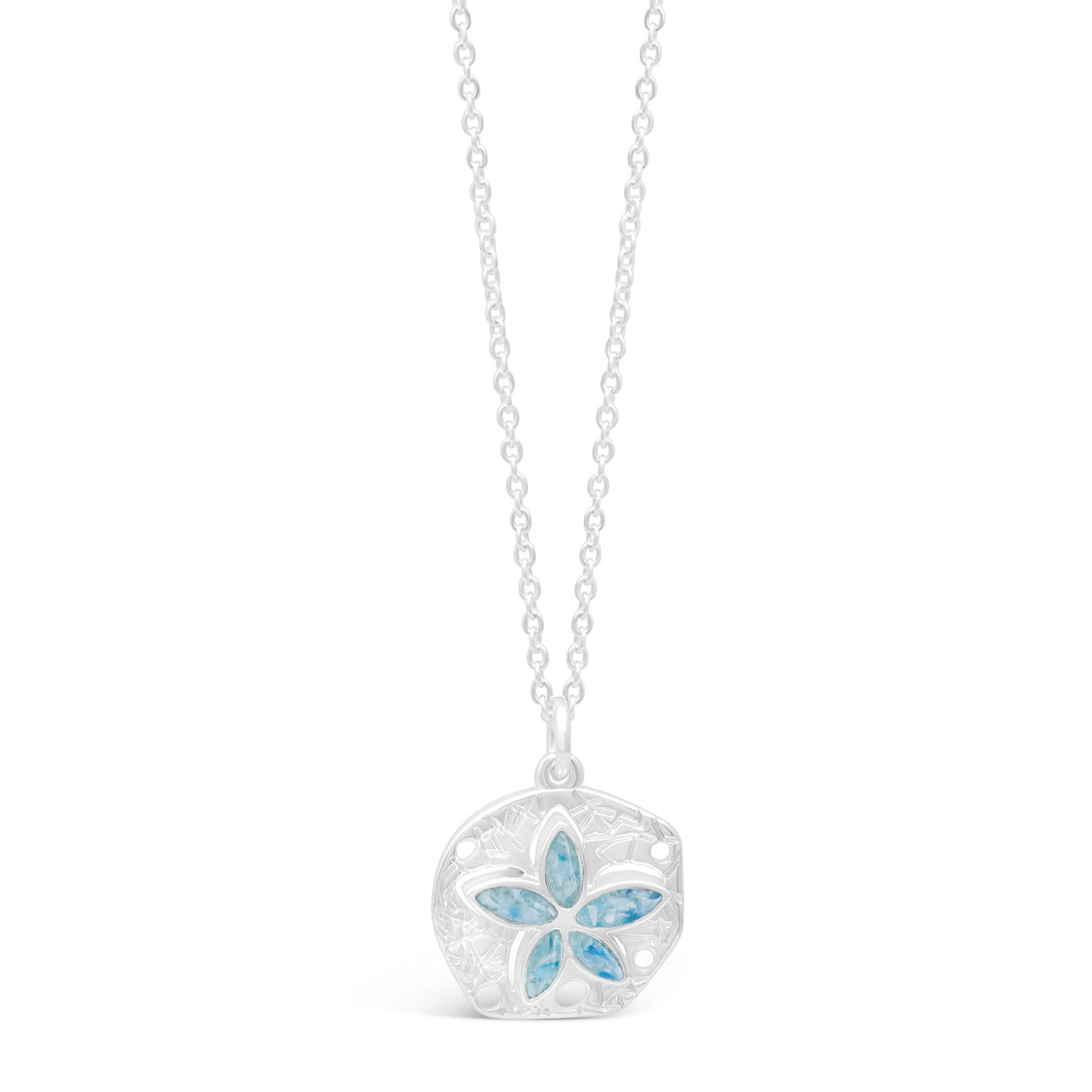 4ocean x Dune Explorer Sand Dollar Necklace - Silver - Hawaii Blue