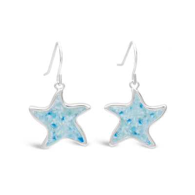 4ocean x Dune Explorer Starfish Earrings - Silver - Hawaii Blue