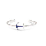 4ocean x Dune Explorer Anchor Cuff Bracelet with Cubic Zirconia - Silver - Bali Blue