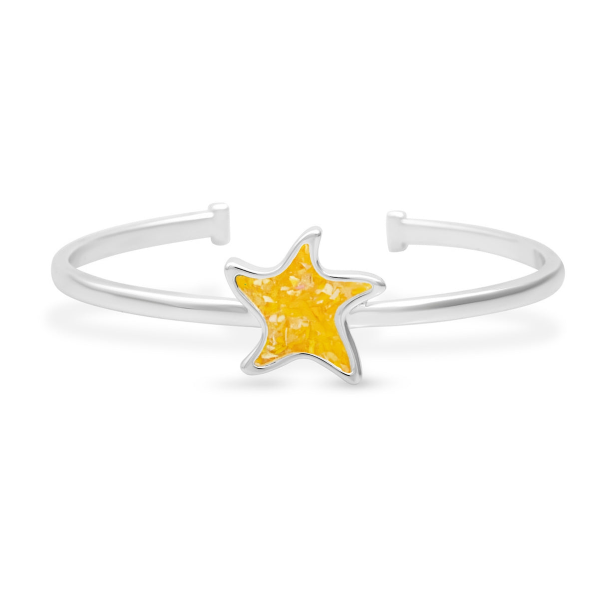 4ocean x Dune Explorer Starfish Cuff Bracelet - Silver - Bali Yellow