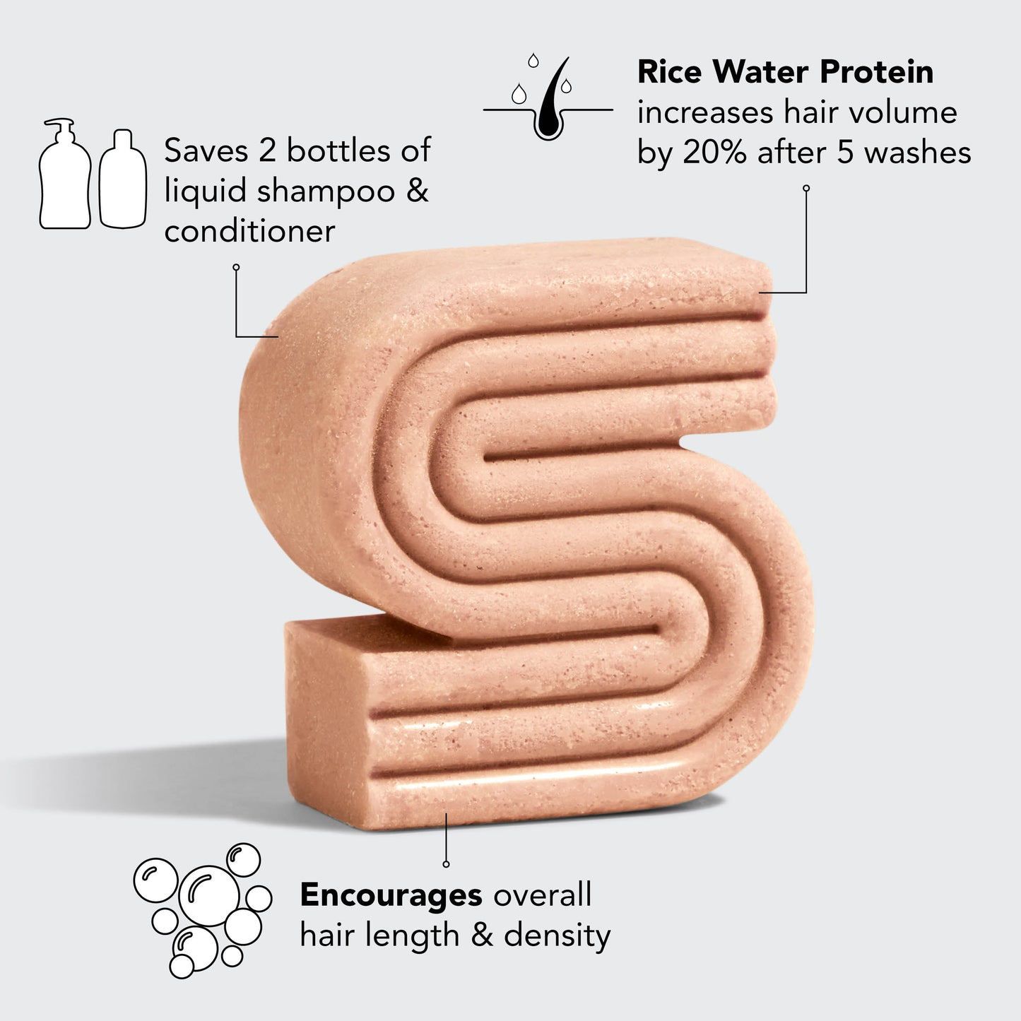 Kitsch Rice Water Shampoo Bar for Hair Growth