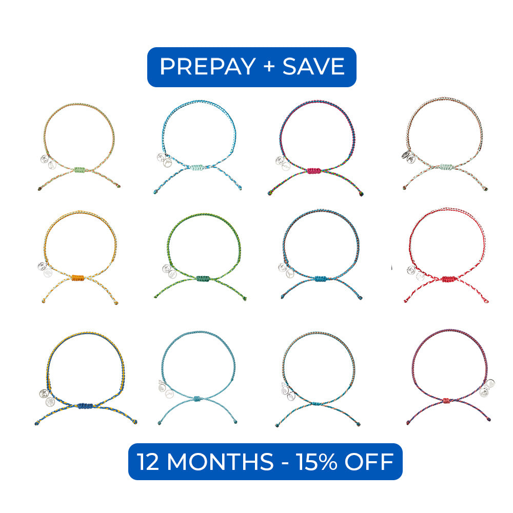 Bracelet of the Month Club: 12-Month Prepaid Braided Bracelet Subscription