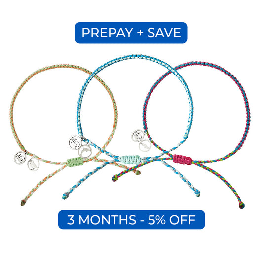 Bracelet of the Month Club: 3-Month Prepaid Braided Bracelet Subscription
