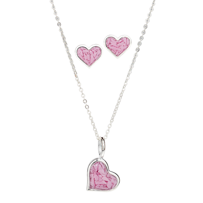 4ocean x Dune  Breast Cancer Awareness Small Heart Necklace + Earring Set