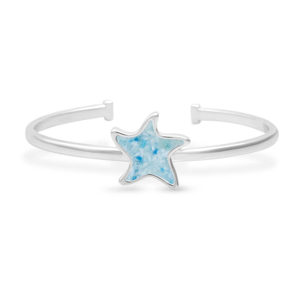 4ocean x Dune Explorer Starfish Cuff Bracelet - Silver - Hawaii Blue