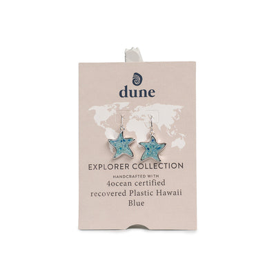 4ocean x Dune Explorer Starfish Earrings - Silver - Hawaii Blue