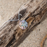 4ocean x Dune Explorer Sand Dollar Necklace - Silver - Hawaii Blue