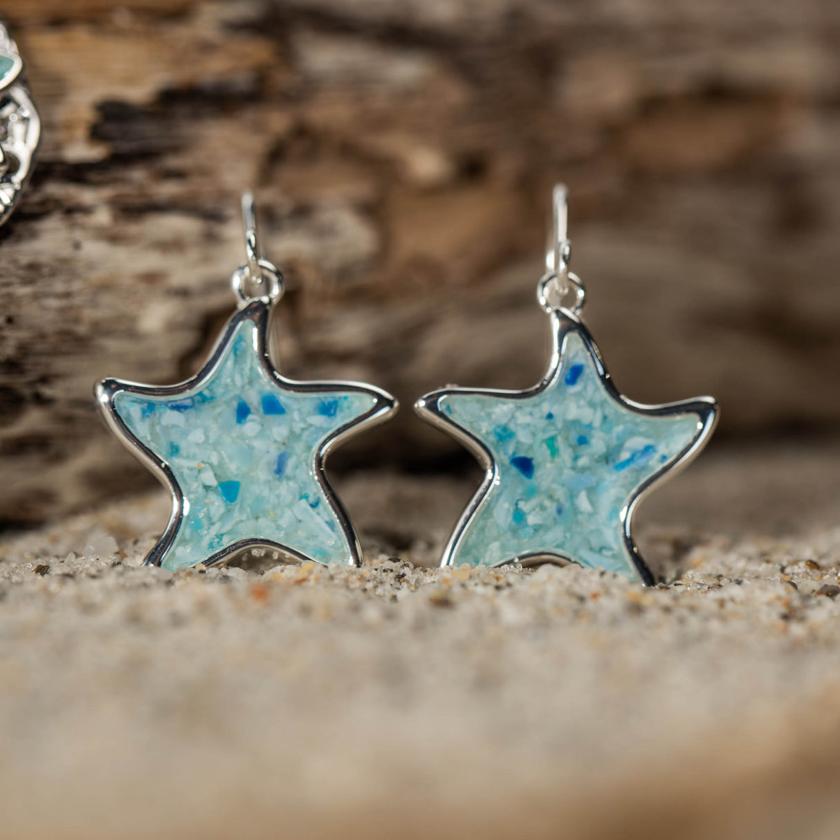 4ocean x Dune Explorer Starfish Earrings - Silver - Hawaii Blue