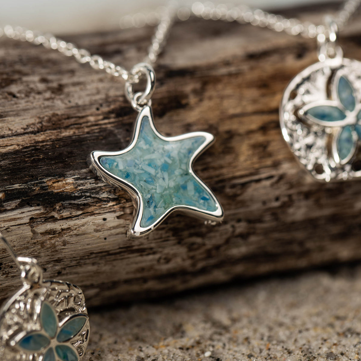 4ocean x Dune Explorer Starfish Necklace - Silver - Hawaii Blue