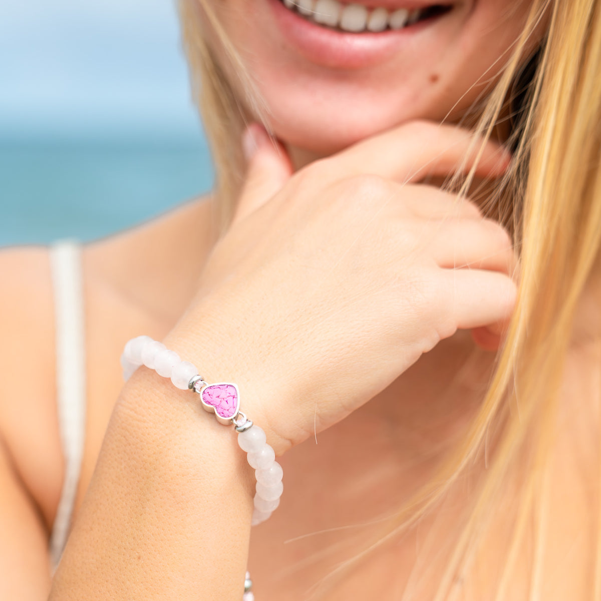 4ocean x Dune Breast Cancer Awareness Bracelet - Rose Quartz