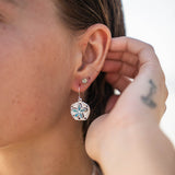4ocean x Dune Explorer Sand Dollar Drop Earrings - Silver - Hawaii Blue