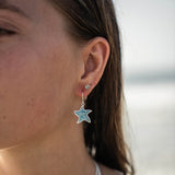 4ocean x Dune Explorer Starfish Earrings - Silver - Hawaii Blue