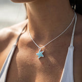4ocean x Dune Explorer Starfish Necklace - Silver - Hawaii Blue