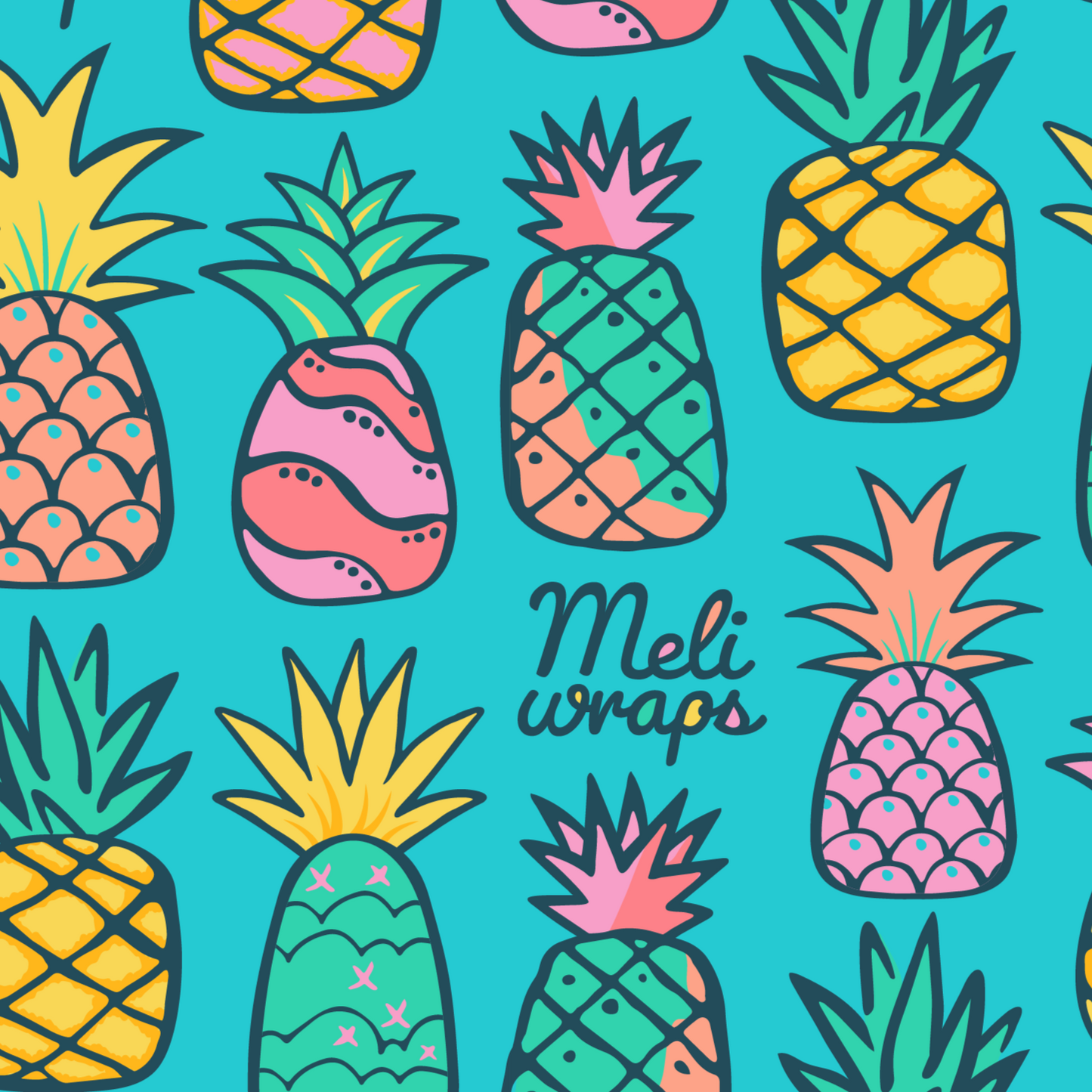Meli Wraps Beeswax Food Wrap - Pineapple Print