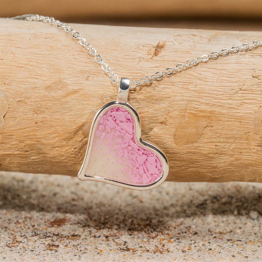 Dune Jewelry x 4ocean Explorer Heart Necklace - Florida Pink Gradient