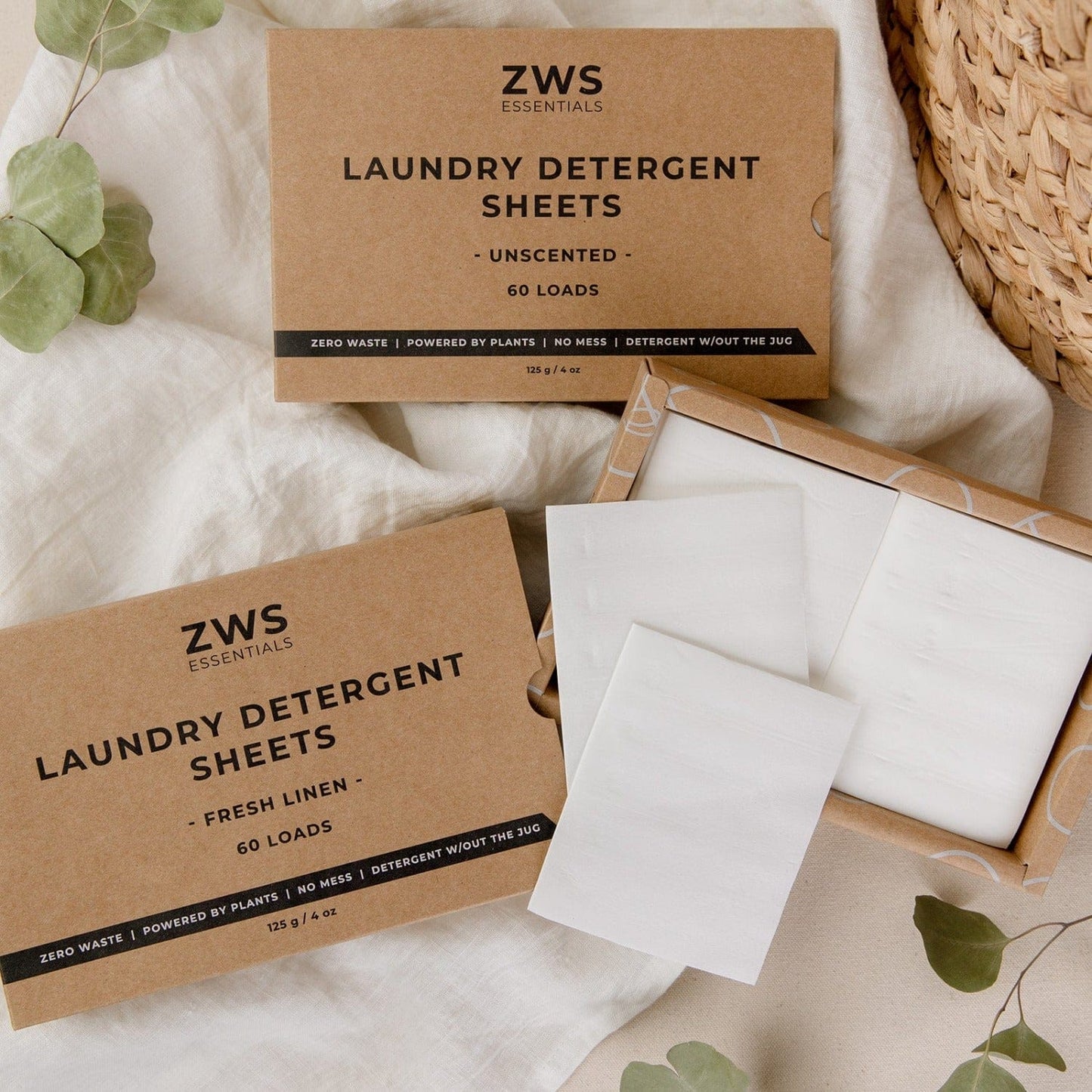 ZeroWasteStore Laundry Detergent Sheets - Zero Waste Laundry Detergent, Eco-Friendly, Plant Based, Allergen-Free, 60 Loads