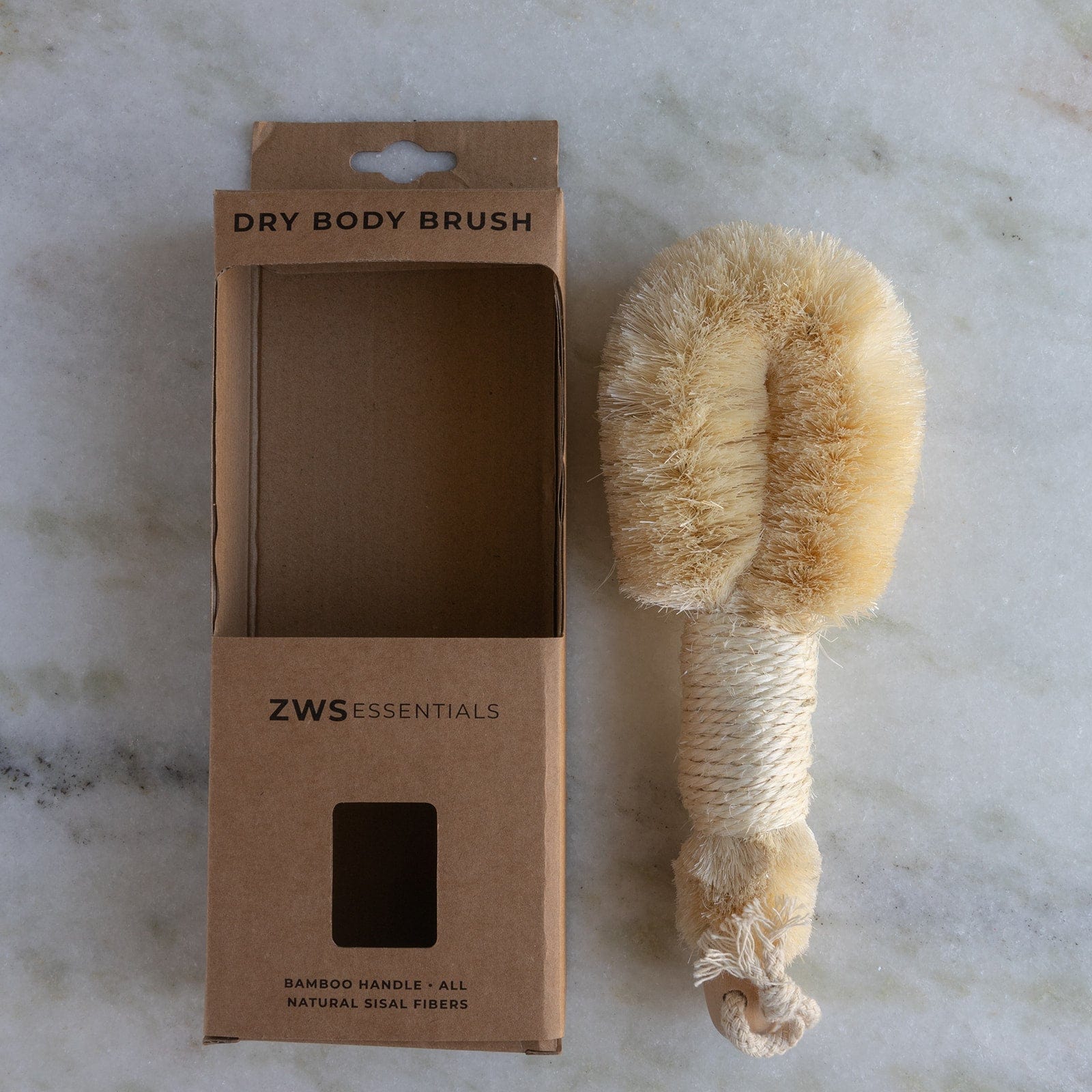 ZeroWasteStore Zero Waste Store Dry Body Brush - Sustainable Body Brush, Plastic Free, Sisal Bristles, Vegan