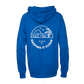 4ocean blue hooded sweatshirt - back. Back logo is "Keeping it Clean" in white.