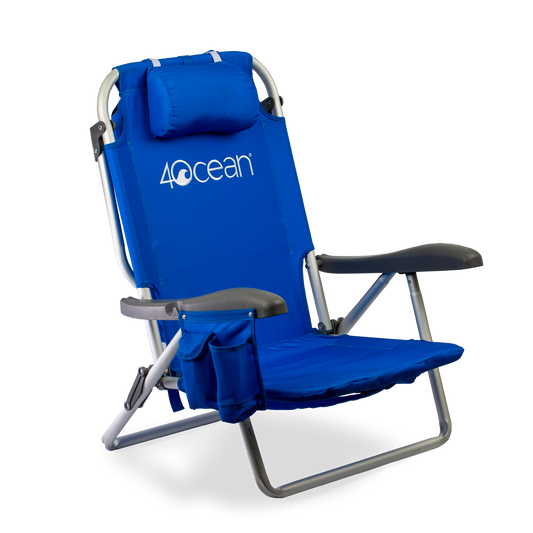 4ocean Signature Layflat Backpack Beach Chair in Blue