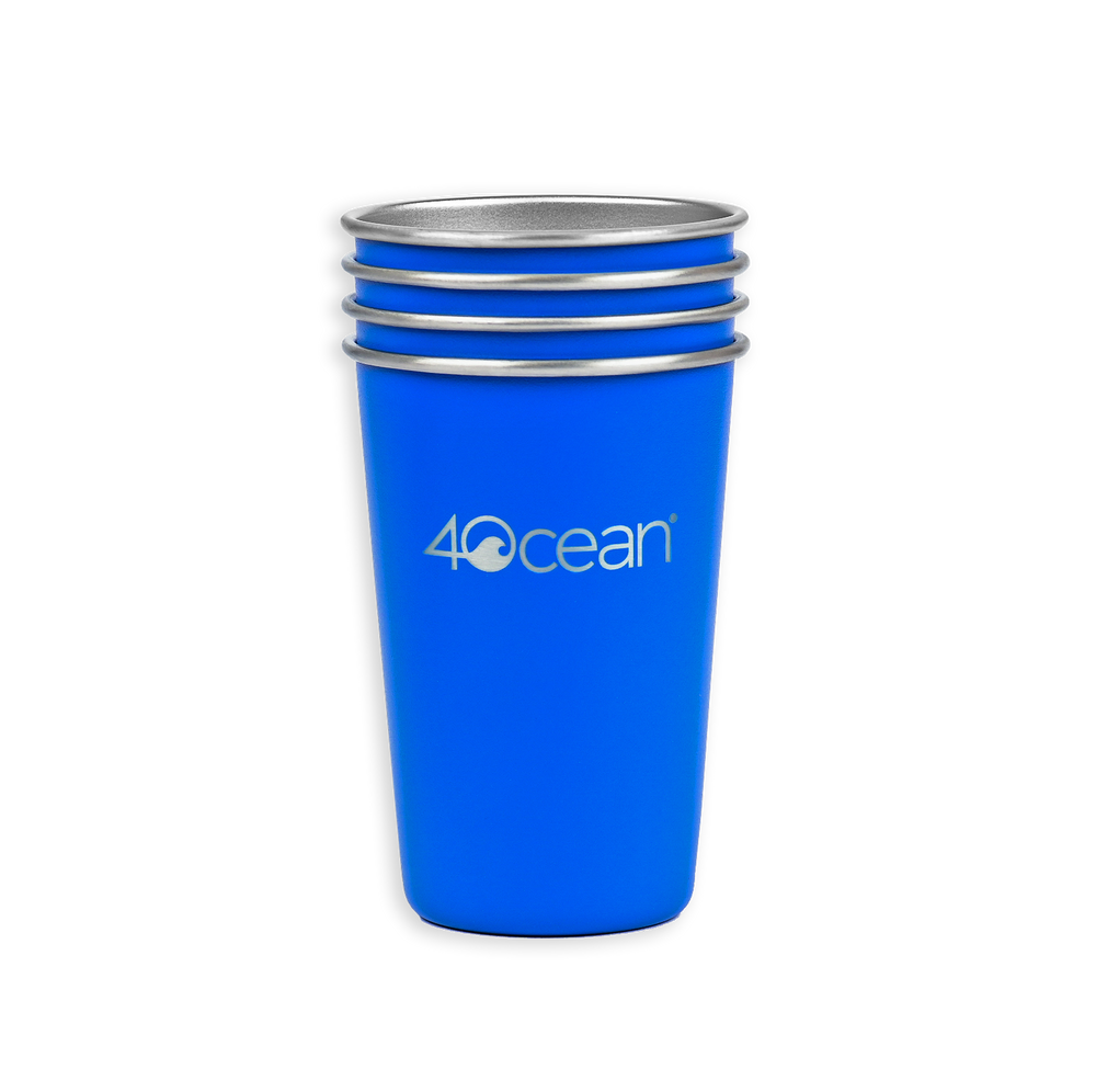 4ocean Reusable Stainless Steel Cups 4Pack