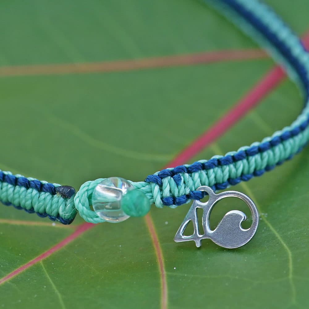 Closeup of the 4ocean Stingray Limited Edition Braided Bracelet
