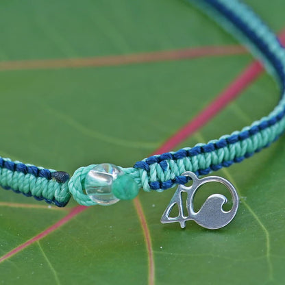 Closeup of the 4ocean Stingray Limited Edition Braided Bracelet
