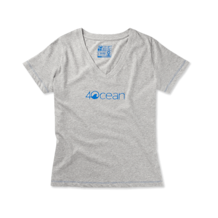 4ocean Women’s V-Neck T-Shirt - Distressed Logo - 4ocean
