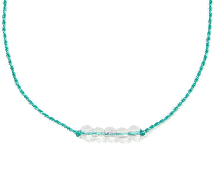 5-Bead Necklace Seafoam Green