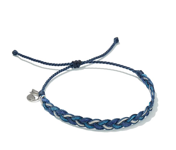 Bali Boarder Bracelet Blue Multi. On white background.