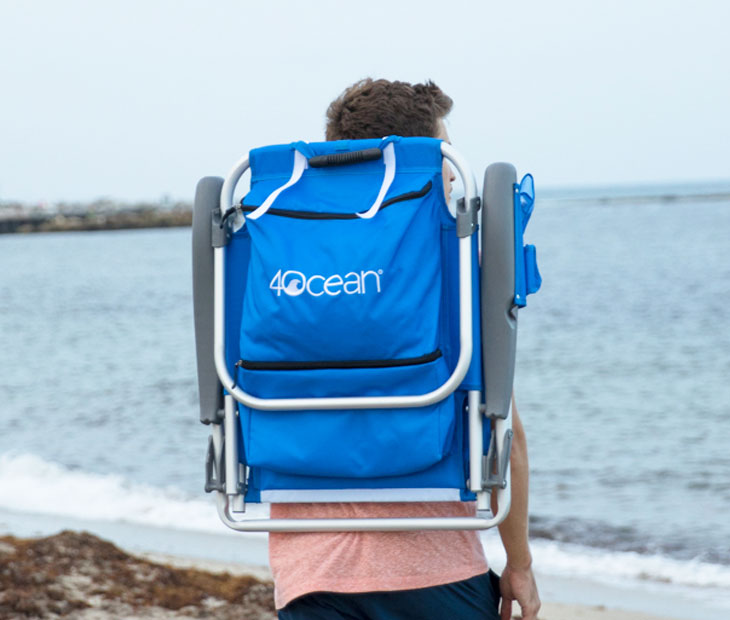 Backpack Beach Chair with Cooler in Signature Blue