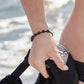 Lava Stone Braided Bracelet in Shark Black
