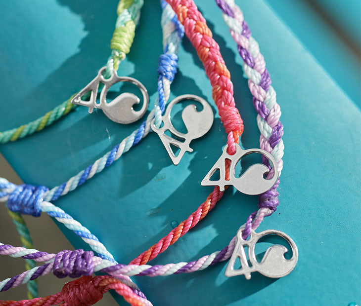 4ocean Blue Multicolor Braided Anklet. With 3 other 4ocean braided anklets.