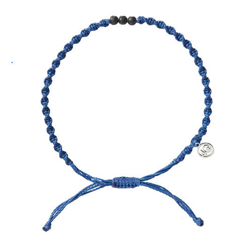 Lava Stone Braided Anklet in Signature Blue