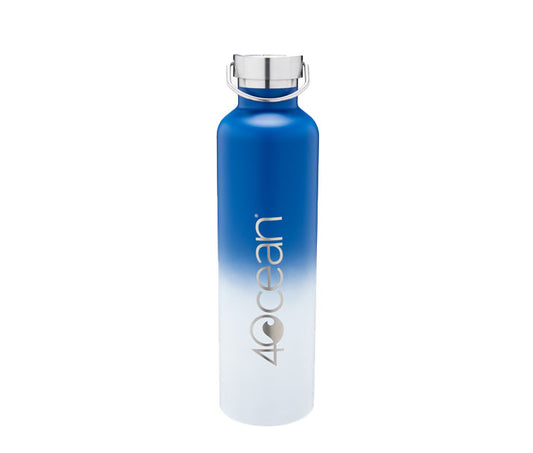 4ocean Large Reusable Bottle - ombre blue on white background