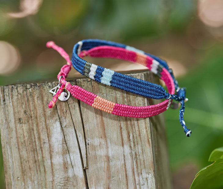 4ocean Guatemala Nautical Stripe Bracelets - Pink, Blue
