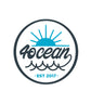 4ocean logo script sun and wave sticker